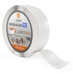 Listwa przypodłogowa PCV 70x20mm, QUEST, elastyczna, miękka listwa podłogowa, cokołowa, biały, 10m