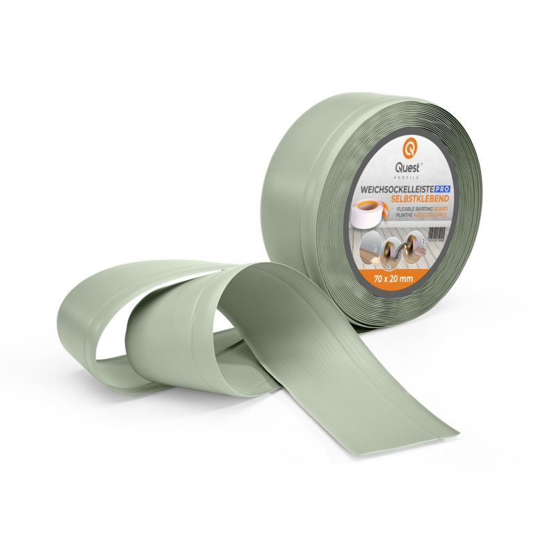 Listwa przypodłogowa PCV 70x20mm, QUEST, elastyczna, miękka listwa podłogowa, cokołowa, jasnozielony, 1m