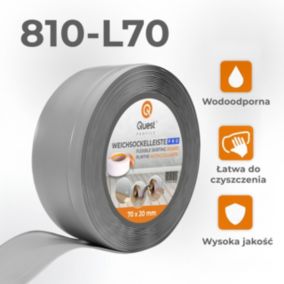 Listwa przypodłogowa PCV 70x20mm, QUEST, elastyczna, miękka listwa podłogowa, cokołowa, szary, 1m
