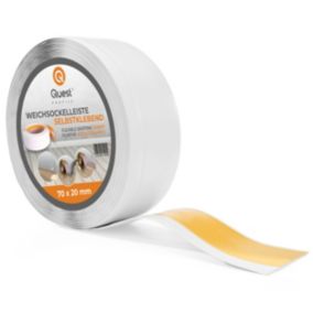 Listwa przypodłogowa PCV 70x20mm, QUEST, samoprzylepna elastyczna, miękka listwa podłogowa, cokołowa, biały, 25m