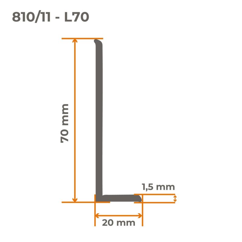 Listwa przypodłogowa PCV 70x20mm, QUEST, samoprzylepna elastyczna, miękka listwa podłogowa, cokołowa, brąz, 1m