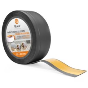 Listwa przypodłogowa PCV 70x20mm, QUEST, samoprzylepna elastyczna, miękka listwa podłogowa, cokołowa, ciemnoszary, 5m