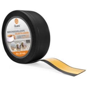 Listwa przypodłogowa PCV 70x20mm, QUEST, samoprzylepna elastyczna, miękka listwa podłogowa, cokołowa, czarny, 25m