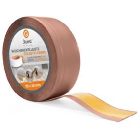 Listwa przypodłogowa PCV 70x20mm, QUEST, samoprzylepna elastyczna, miękka listwa podłogowa, cokołowa, jasnobrązowy, 20m