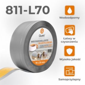 Listwa przypodłogowa PCV 70x20mm, QUEST, samoprzylepna elastyczna, miękka listwa podłogowa, cokołowa, szary, 1m