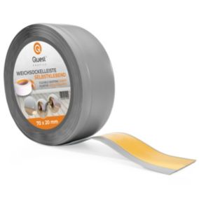 Listwa przypodłogowa PCV 70x20mm, QUEST, samoprzylepna elastyczna, miękka listwa podłogowa, cokołowa, szary, 25m