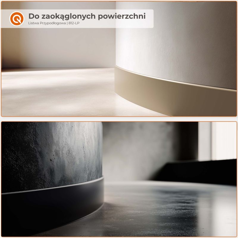 Listwa Przypodłogowa PVC PREMIUM 100 mm QUEST, Samoprzylepna Elastyczna Listwa Cokołowa FLEX, Czarny, 10 m