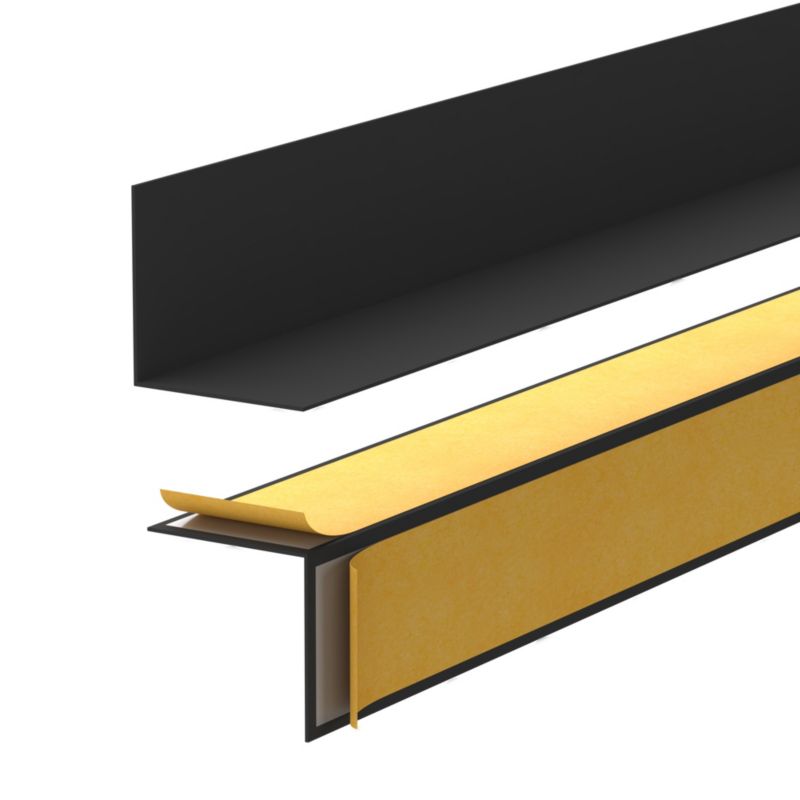 Listwa przypodłogowa z twardego PVC 15x15 mm QUEST, samoprzylepna, dekoracyjna - 200 cm, czarny, 1 szt.