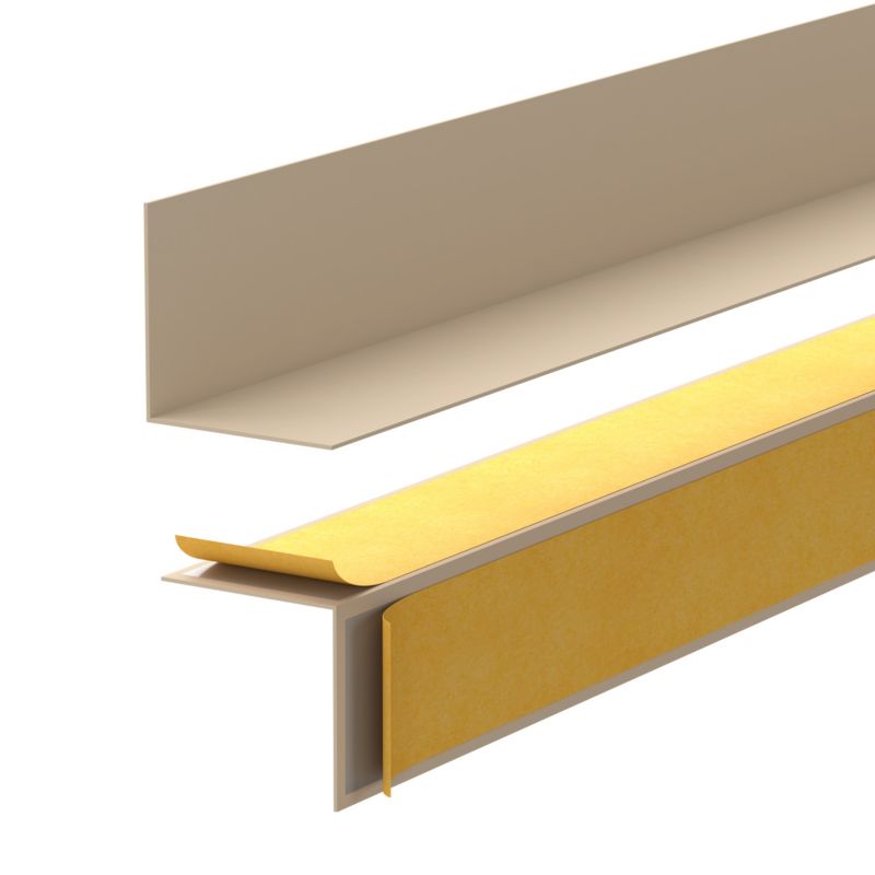 Listwa przypodłogowa z twardego PVC 20x20 mm QUEST, samoprzylepna, dekoracyjna - 200 cm, beż, 1 szt.