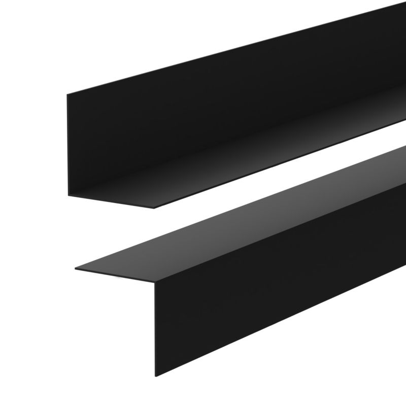 Listwa przypodłogowa z twardego PVC 30x30 mm QUEST, dekoracyjna, odporna na UV - 200 cm, czarny, 1 szt.