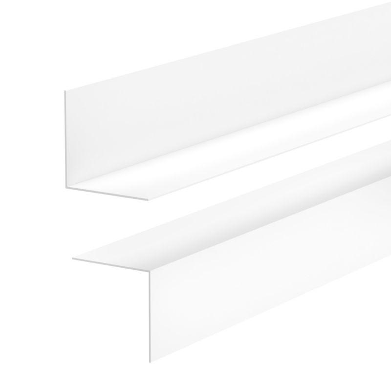 Listwa przypodłogowa z twardego PVC 50x20 mm QUEST, dekoracyjna, odporna na UV - 200 cm, biały, 1 szt.