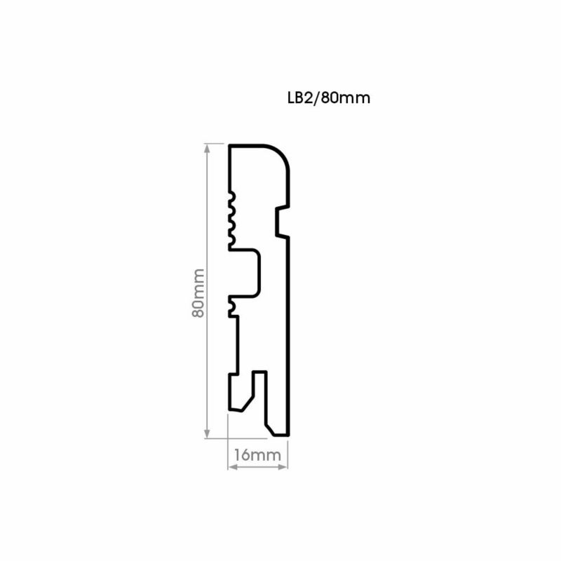 Listwa przypodłogowa Foge LB2 biały półmat lakierowana 8 cm