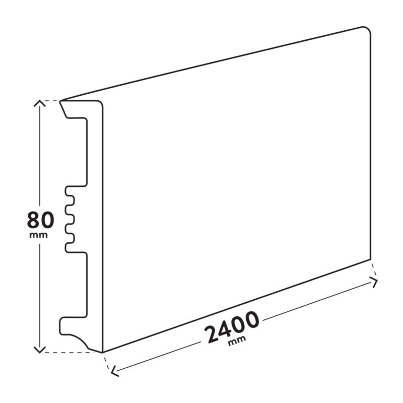 Listwa przypodłogowa GoodHome Avilia 80 mm czarna