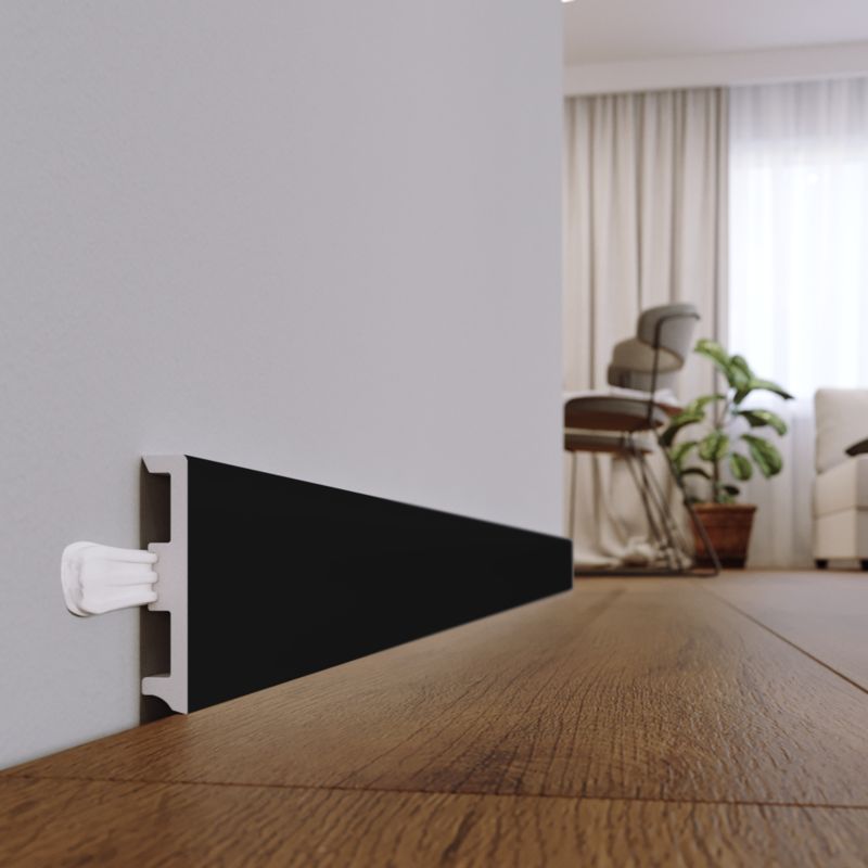 Listwa przypodłogowa GoodHome Avilia 80 mm czarna
