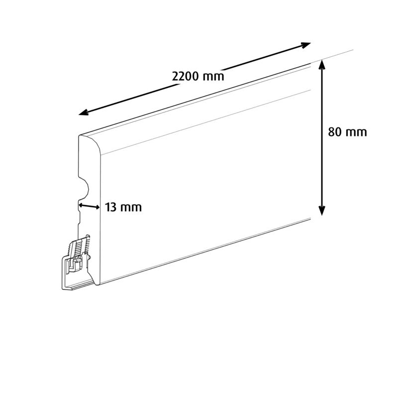 Listwa przypodłogowa MDF 13 x 80 x 2200 mm decor 115