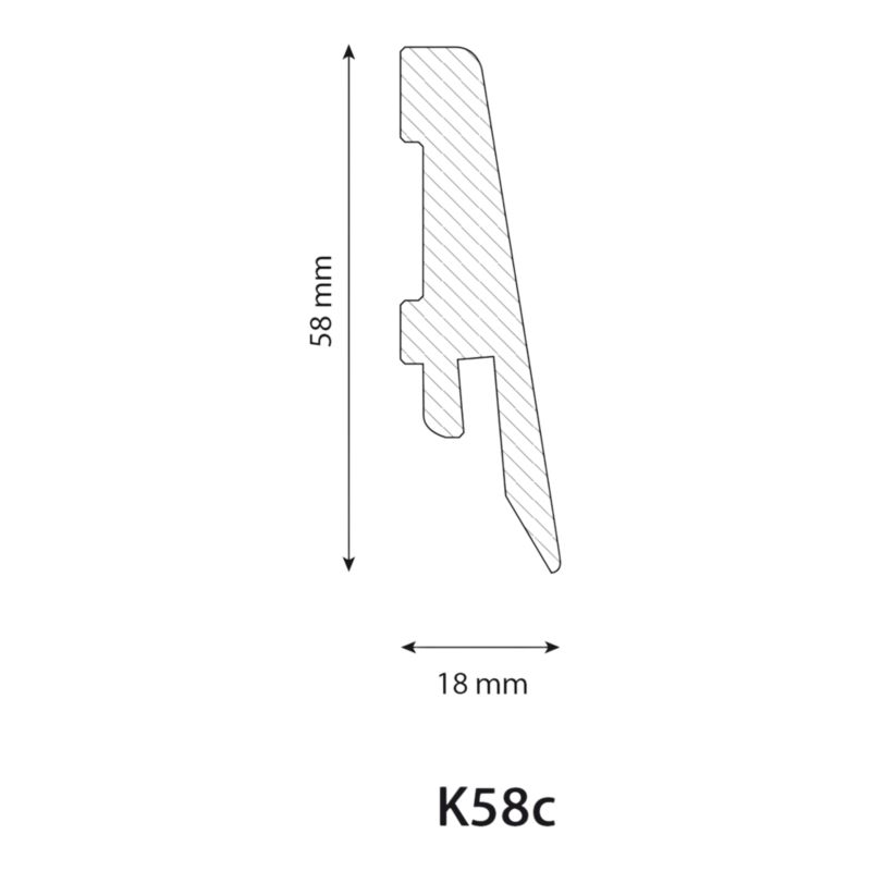 Listwa przypodłogowa MDF 58 mm LK58C