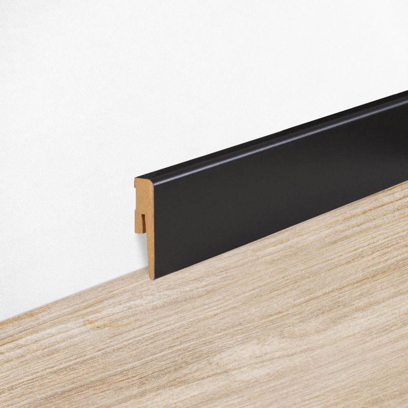 Listwa przypodłogowa MDF Foge LO9 czarny półmat 60 x 15 x 2400 mm
