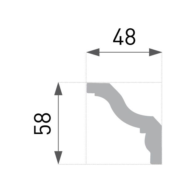 Listwa przysufitowa Marbet Design B-8 biała dekoracyjna 2m