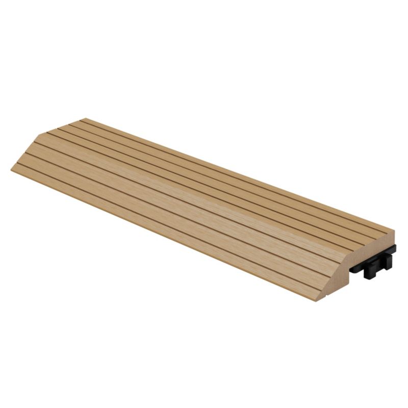 Listwa wykończeniowa ML-Design WPC 38 x 2 x 7,5 cm profil prosty Teak do płyt tarasowych struktura drewna obróbka krawędzi 1 szt