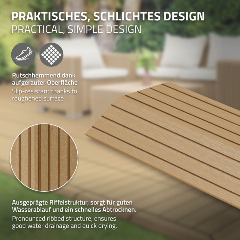 Listwa wykończeniowa ML-Design WPC 38 x 2 x 7,5 cm profil prosty Teak do płyt tarasowych struktura drewna obróbka krawędzi 1 szt