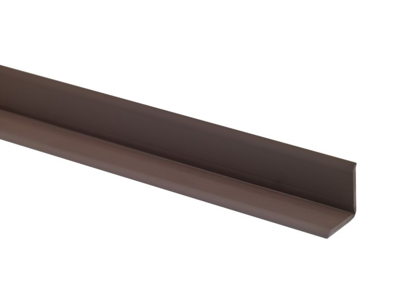 Listwa wykończeniowa PCV 10x10mm, QUEST, samoprzylepna, elastyczna, miękka taśma dekoracyjna, ciemny brąz, 5m