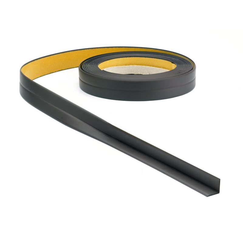 Listwa wykończeniowa PCV 10x10mm, QUEST, samoprzylepna, elastyczna, miękka taśma dekoracyjna, grafit, 5m