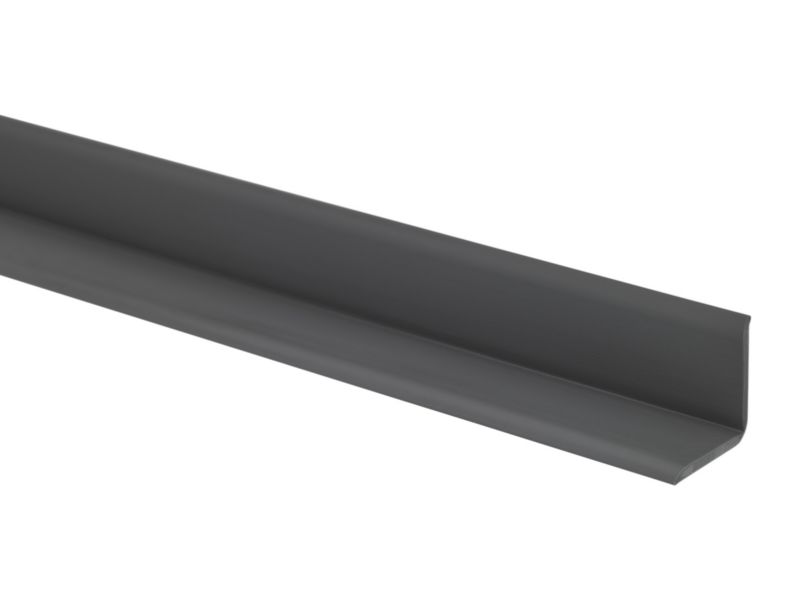 Listwa wykończeniowa PCV 10x10mm, QUEST, samoprzylepna, elastyczna, miękka taśma dekoracyjna, grafit, 5m