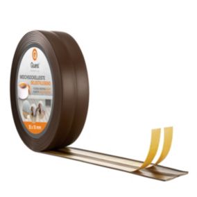 Listwa wykończeniowa PCV 15x15mm, QUEST, samoprzylepna, elastyczna, miękka taśma dekoracyjna, ciemny brąz, 25m