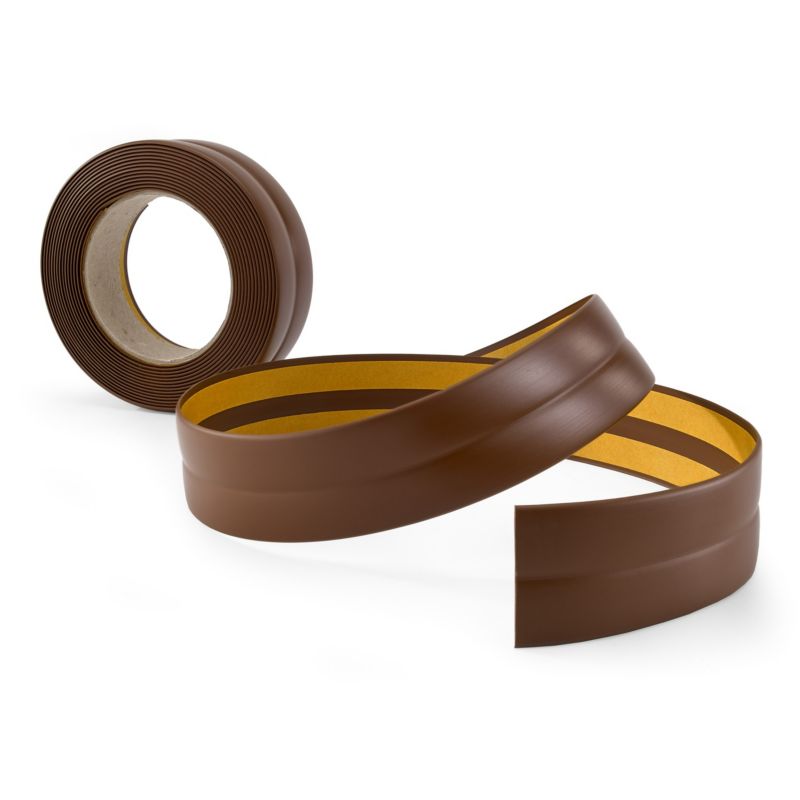 Listwa wykończeniowa PCV 18x18mm, QUEST, samoprzylepna, elastyczna, miękka taśma dekoracyjna, brąz, 5m