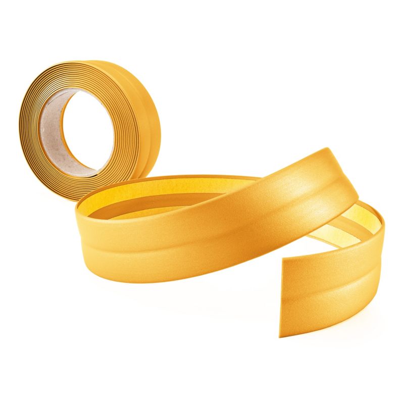 Listwa wykończeniowa PCV 18x18mm, QUEST, samoprzylepna, elastyczna, miękka taśma dekoracyjna, złoty, 10m