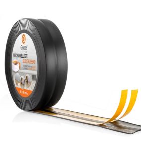Listwa wykończeniowa PCV 25x25mm, QUEST, samoprzylepna, elastyczna, miękka taśma dekoracyjna, czarny, 15m