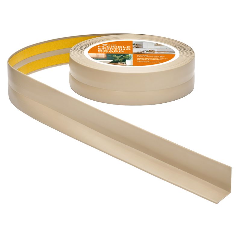 Listwa wykończeniowa samoprzylepna PCV 25x25 mm QUEST, elastyczna taśma dekoracyjna - 5 m, beżowy, 1 szt.