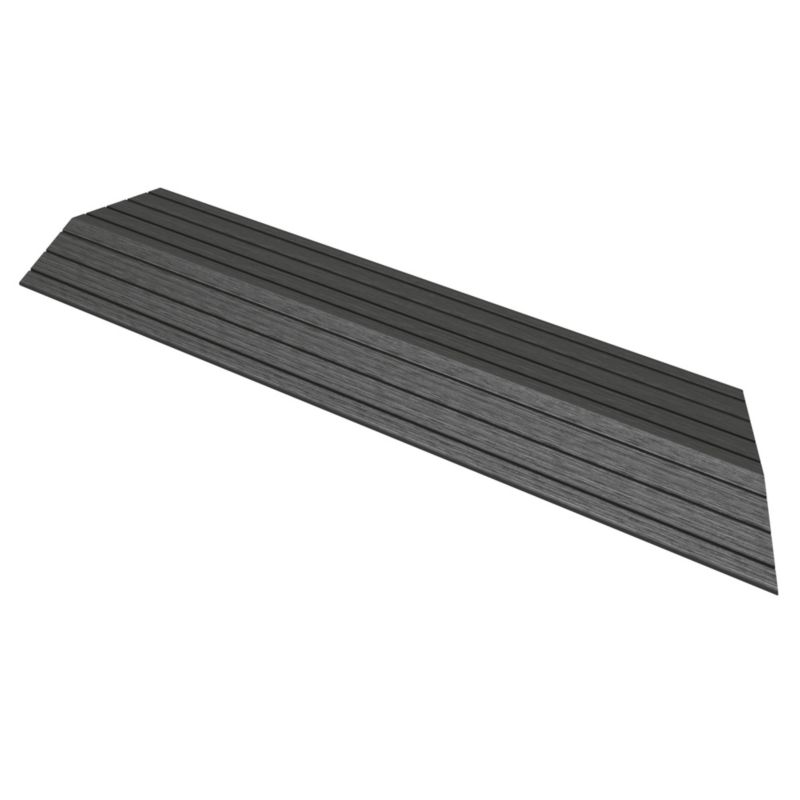 Listwa wykończeniowy ML-Design WPC 38 x 2 x 7,5 cm narożnik prawy antracyt płyta tarasowa wygląd drewna drenaż system klik 1 szt