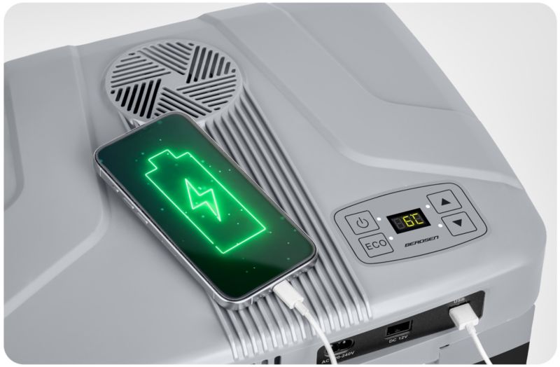 Lodówka turystyczna Berdsen samochodowa 12V/230V USB 26l czarna 1 szt.