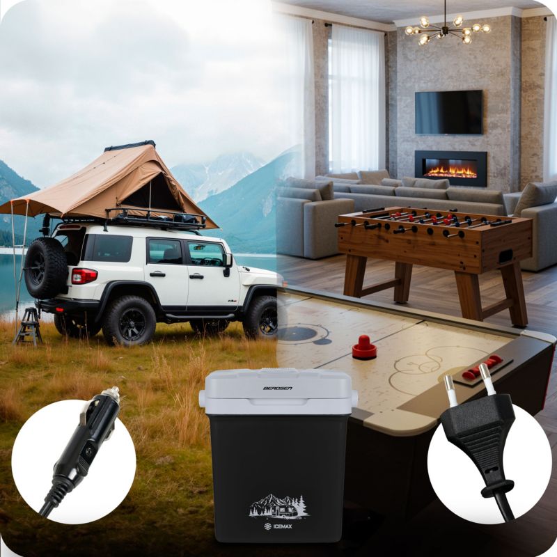 Lodówka turystyczna Berdsen samochodowa 12V/230V USB 26l czarna 1 szt.