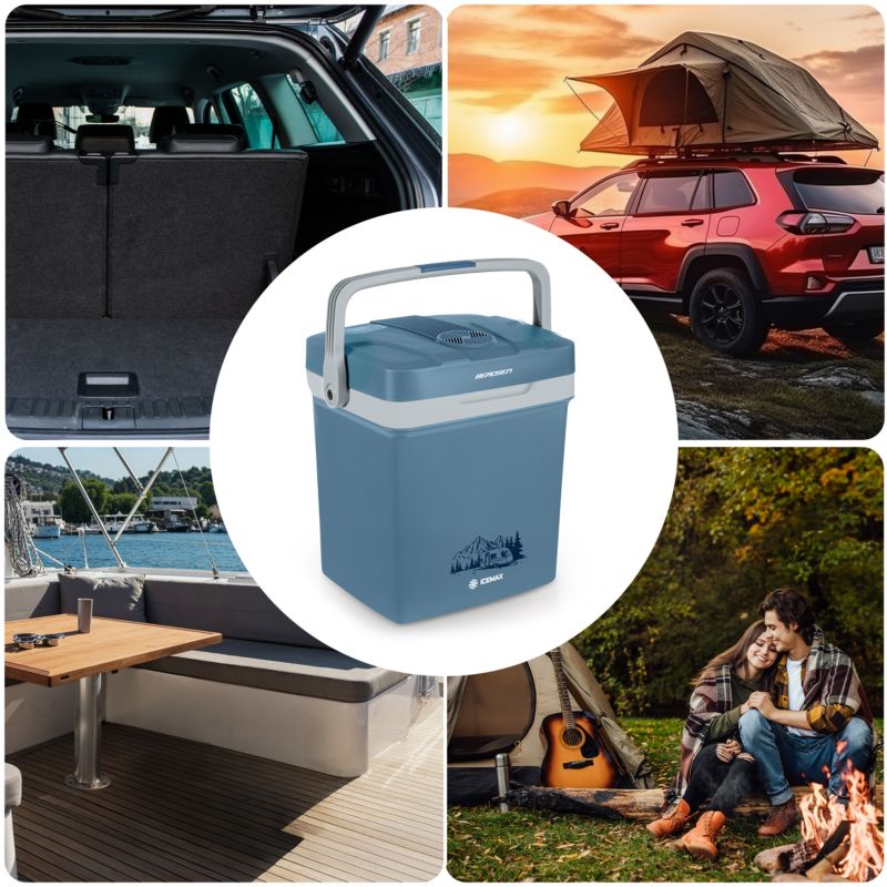 Lodówka turystyczna Berdsen samochodowa 12V/230V USB 26l niebieska 1 szt.