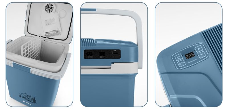 Lodówka turystyczna Berdsen samochodowa 12V/230V USB 26l niebieska 1 szt.