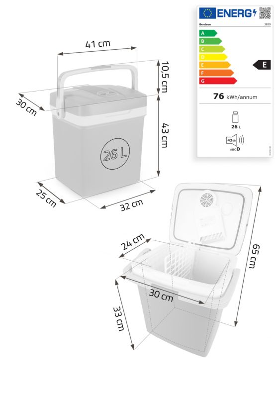 Lodówka turystyczna Berdsen samochodowa 12V/230V USB 26l niebieska 1 szt.