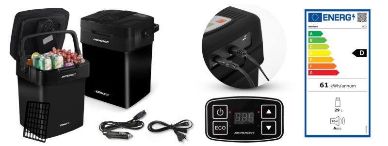 Lodówka turystyczna Berdsen samochodowa 12V/230V USB 29l funkcja grzania 1szt.