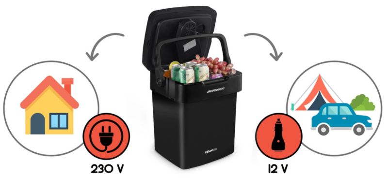 Lodówka turystyczna Berdsen samochodowa 12V/230V USB 29l funkcja grzania 1szt.