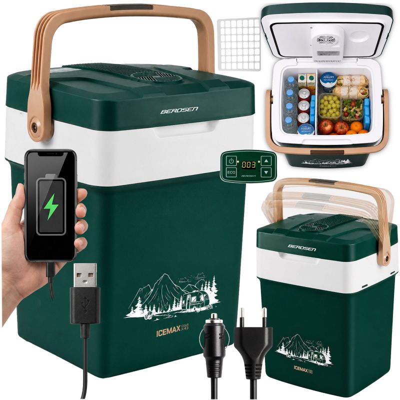 Lodówka turystyczna Berdsen samochodowa 12V/230V USB 29l funkcja grzania 1szt.