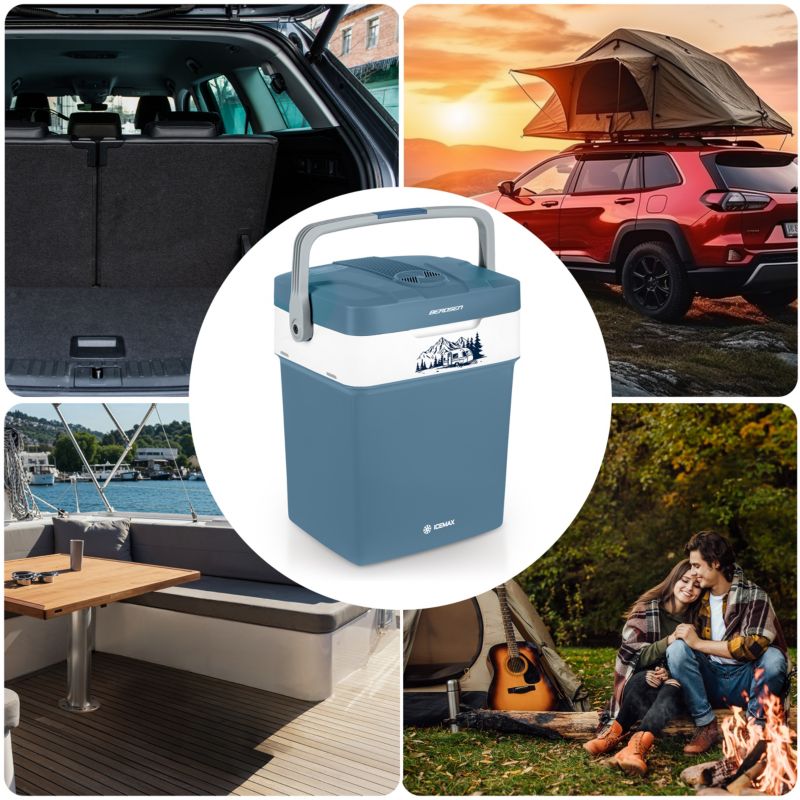 Lodówka turystyczna Berdsen samochodowa 12V/230V USB 29l niebieska 1 szt.