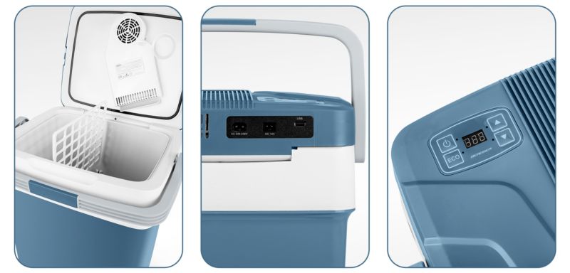 Lodówka turystyczna Berdsen samochodowa 12V/230V USB 29l niebieska 1 szt.
