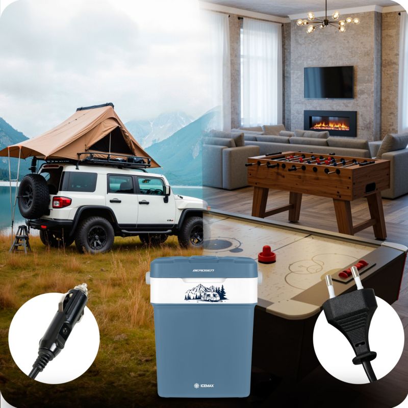 Lodówka turystyczna Berdsen samochodowa 12V/230V USB 29l niebieska 1 szt.
