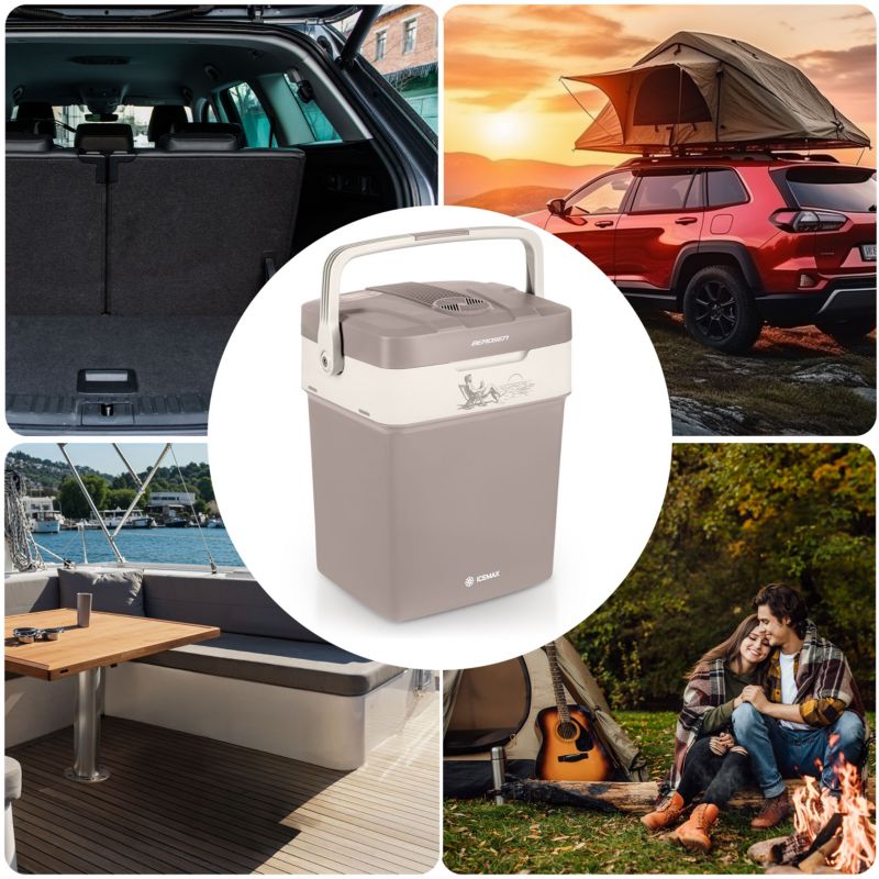 Lodówka turystyczna Berdsen samochodowa 12V/230V USB 29l szara 1 szt.