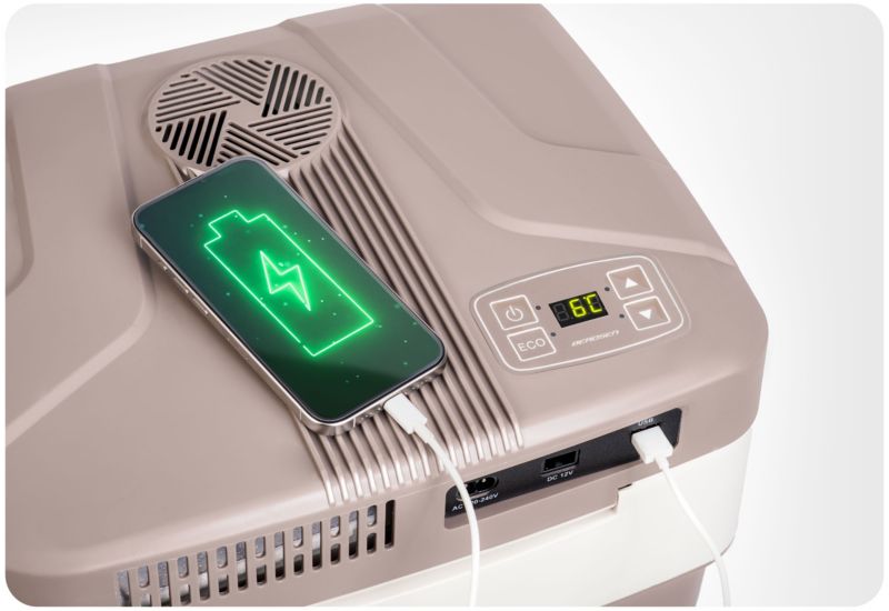 Lodówka turystyczna Berdsen samochodowa 12V/230V USB 29l szara 1 szt.
