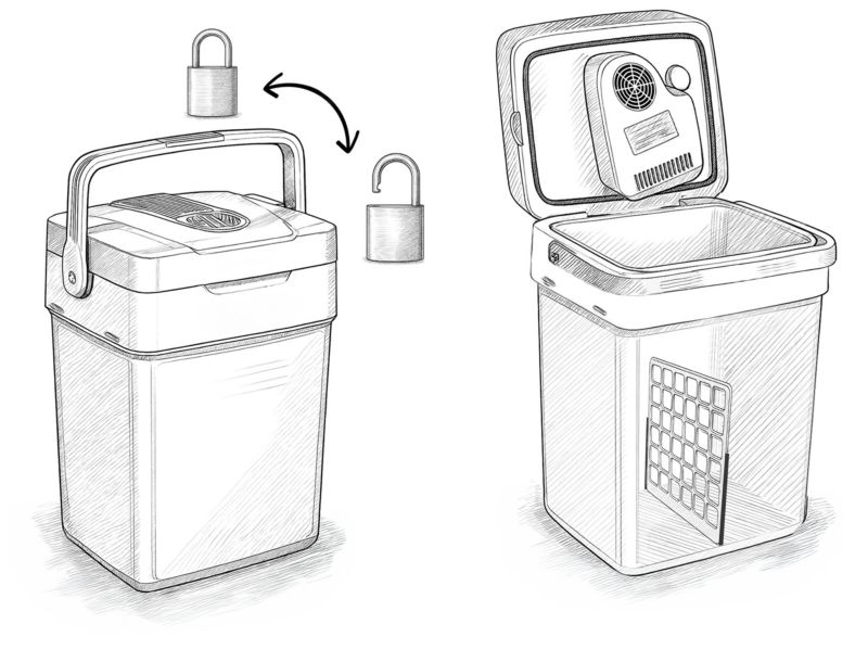 Lodówka turystyczna Berdsen samochodowa 12V/230V USB 29l szara 1 szt.