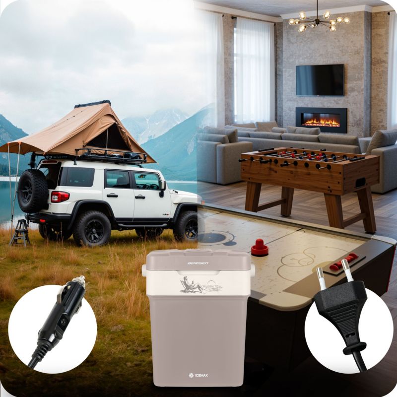 Lodówka turystyczna Berdsen samochodowa 12V/230V USB 29l szara 1 szt.