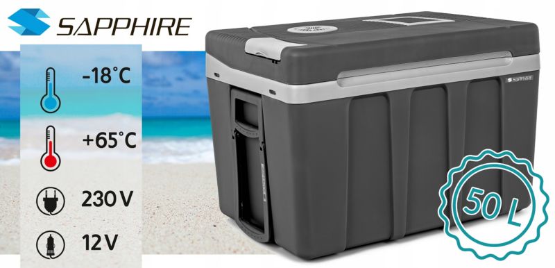 Lodówka turystyczna Sapphire samochodowa chłodzenie/grzanie 50L 12/230V 1 szt.
