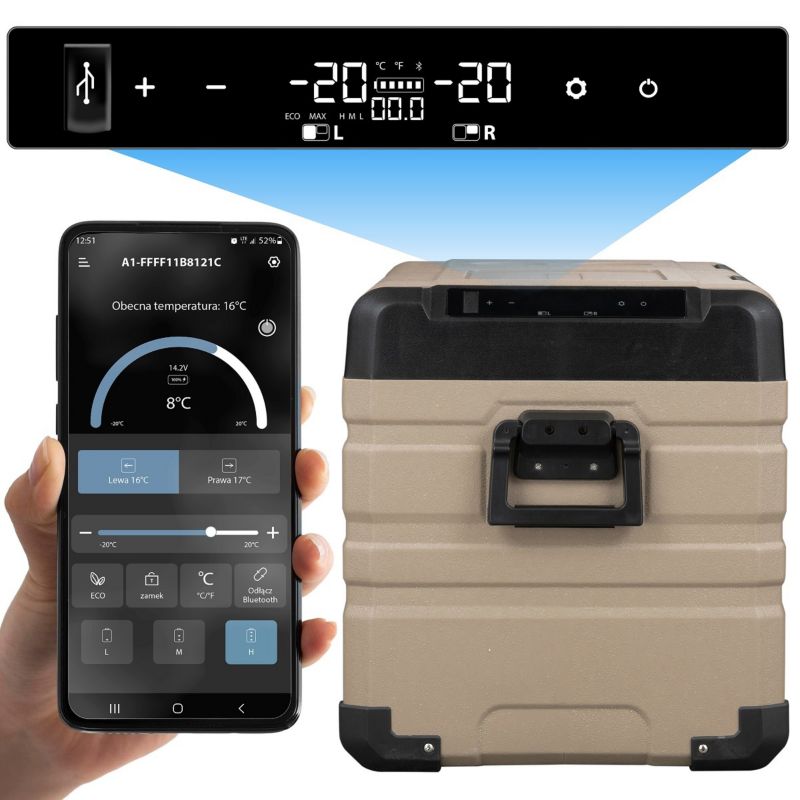 Lodówka turystyczna Vayox VA-E39 kompresorowa samochodowa 12V/24V/230V 39L 1 szt.